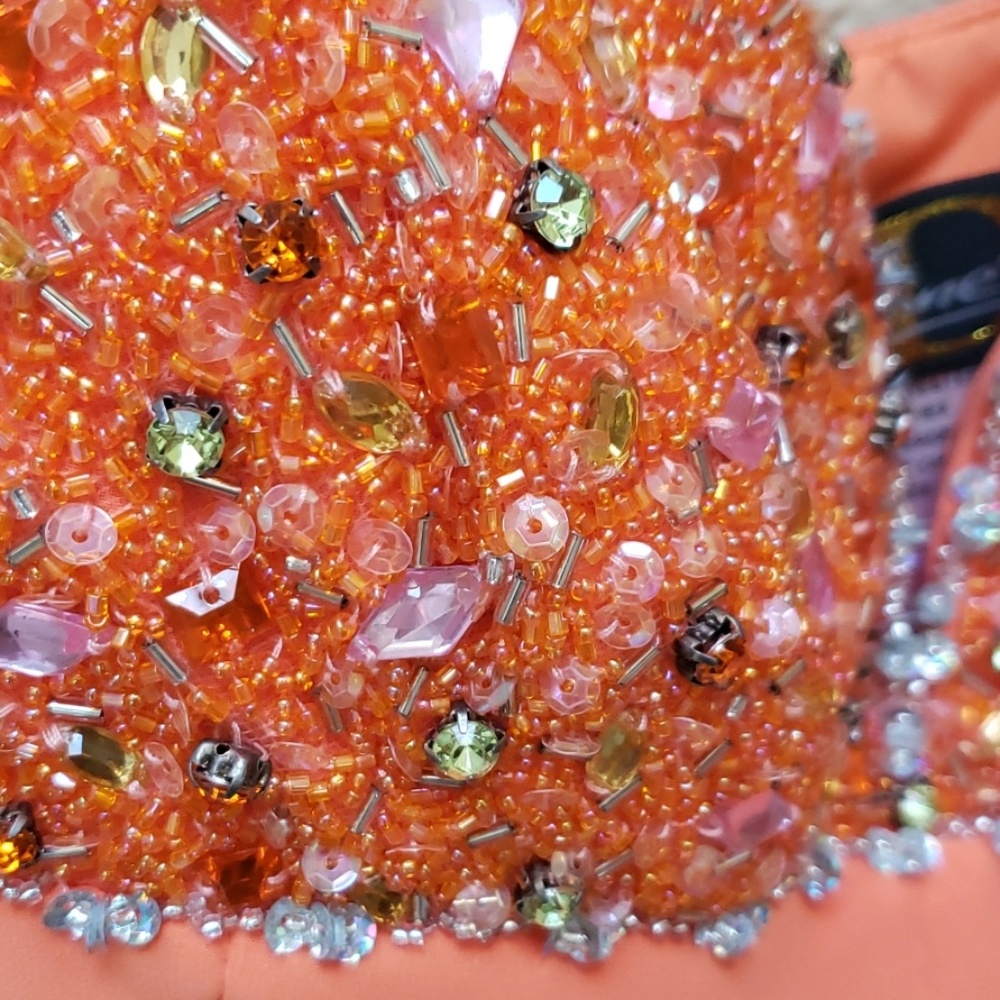 Gorgeous bright orange party dress NWT - Picture 3 of 8